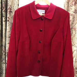 JESSICA HOWARD WOMAN RED BLAZER SZ 16 - 5 GORGEOUS BUTTONS &  ONE AT BELTED BACK